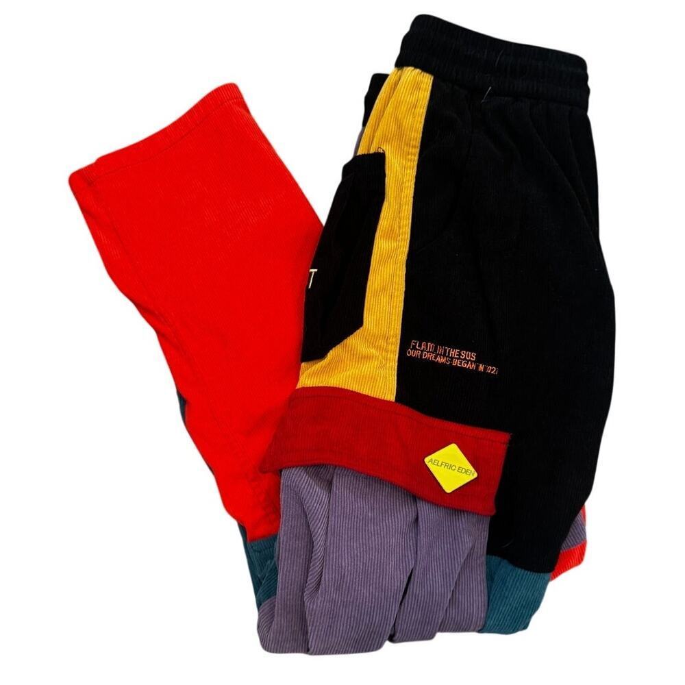 Aelfric Eden Coursemys Patchwork Color Block Corduroy Cargo Pants XS - Picture 3 of 6
